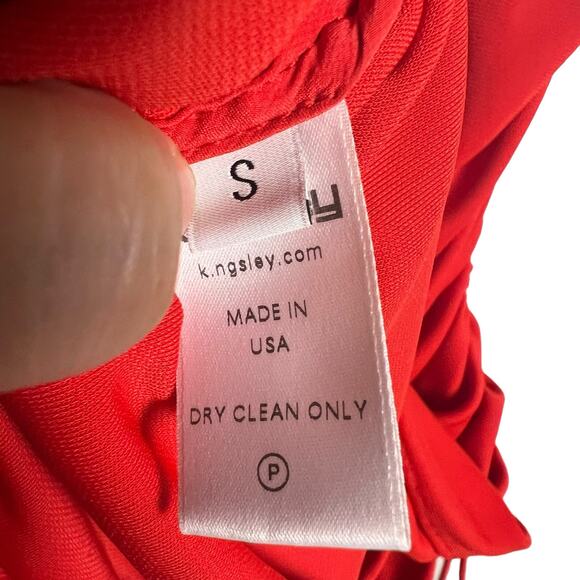 K.NGSLEY Ryan Red Ruched Sleeveless Bodycon Mini Dress Size Small - Picture 10 of 13